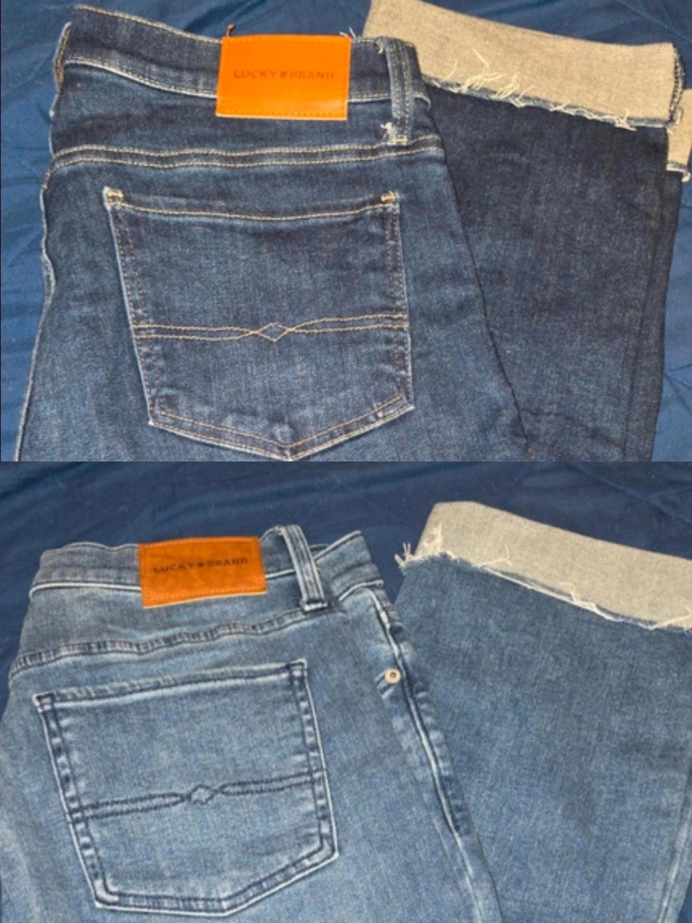 Lucky Brand Bundle Medium-Dark Blue Cropped Rolled-Hem Jeans